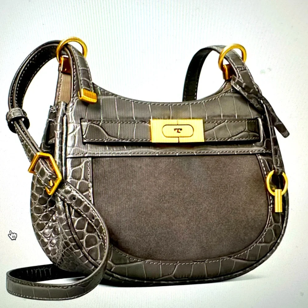 NWT Tory Burch Lee Radziwill Small Saddlebag Crossbody